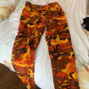 Orange Camo Cargo Pants